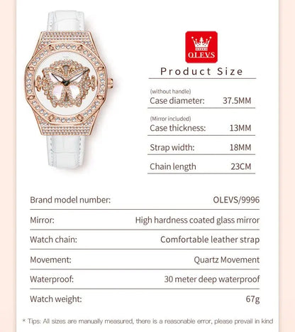 OLEVS 9996 Butterfly Luxury Quartz Watch For Women - OLEVS
