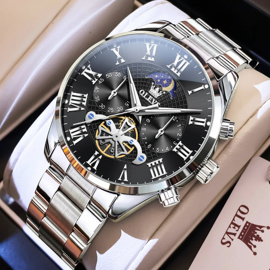 OLEVS 3640 Moon Phase Quartz Watch