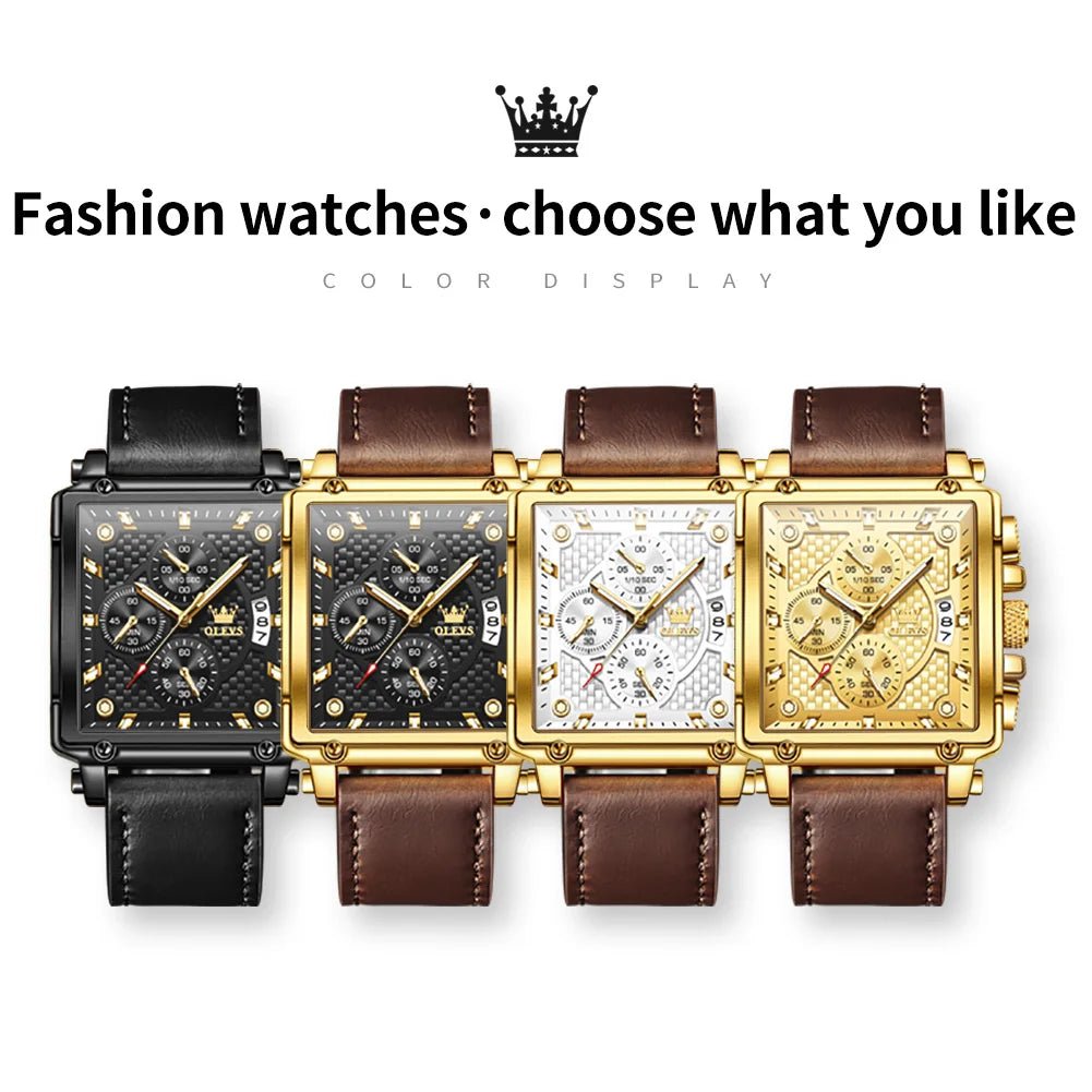 OLEVS Square Mens Quartz Watch