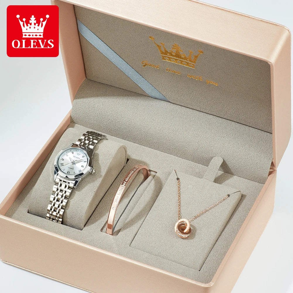 OLEVS 9931 Luxury Diamond Quartz Watch For Women - OLEVS