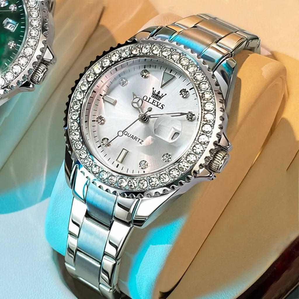 OLEVS 9945 Original Diamond Dial Quartz Watch for Women - OLEVS
