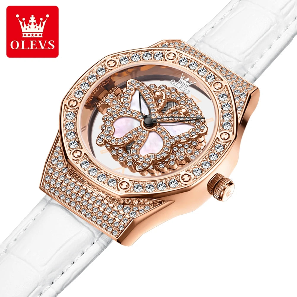 OLEVS 9996 Butterfly Luxury Quartz Watch For Women - OLEVS