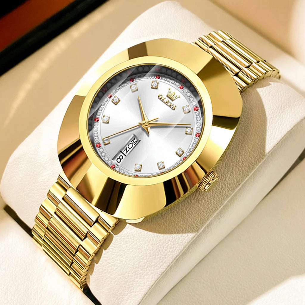 OLEVS 7017 Women's Luxury Diamond Accents Quartz Watch - OLEVS