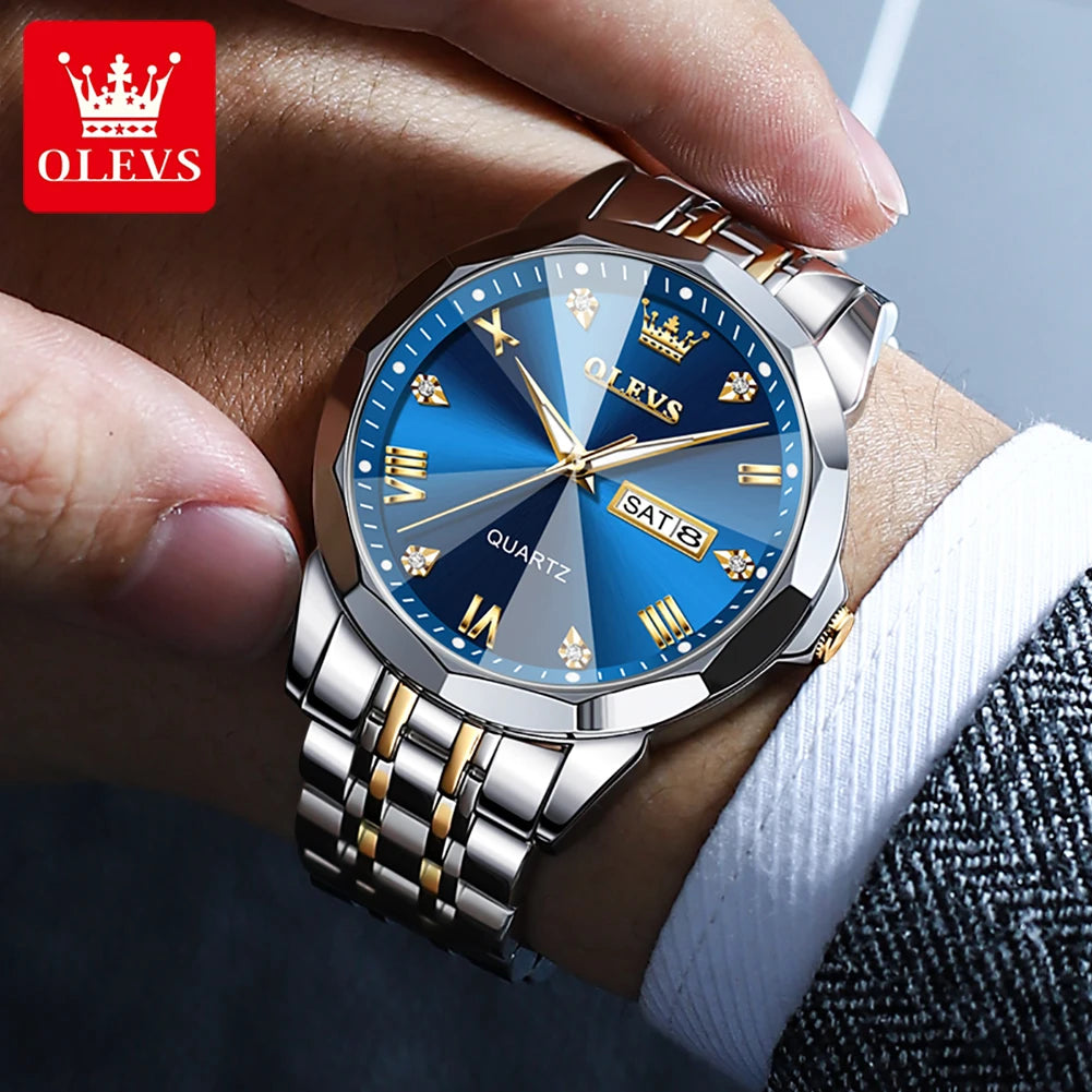 OLEVS 9931 Rhombus Mirror Men's Quartz Watch - OLEVS