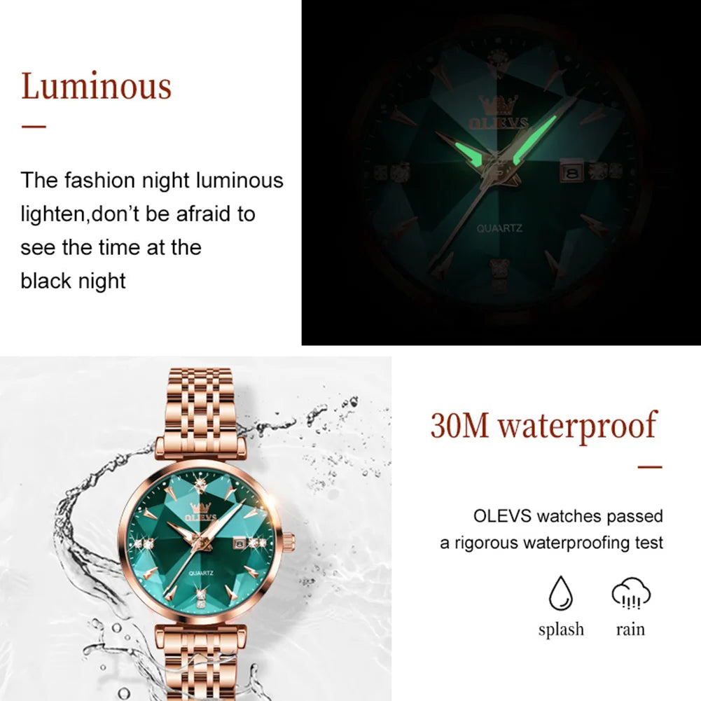 OLEVS 5536 Diamond Quartz Women's Watch - OLEVS