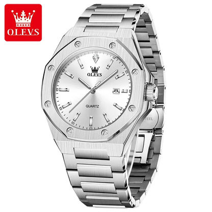 OLEVS 3613 Luminous Gold Stainless Steel Date Hombre Quartz Watch - OLEVS