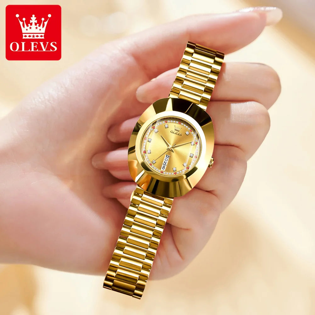 OLEVS 7017 Women's Luxury Diamond Accents Quartz Watch - OLEVS