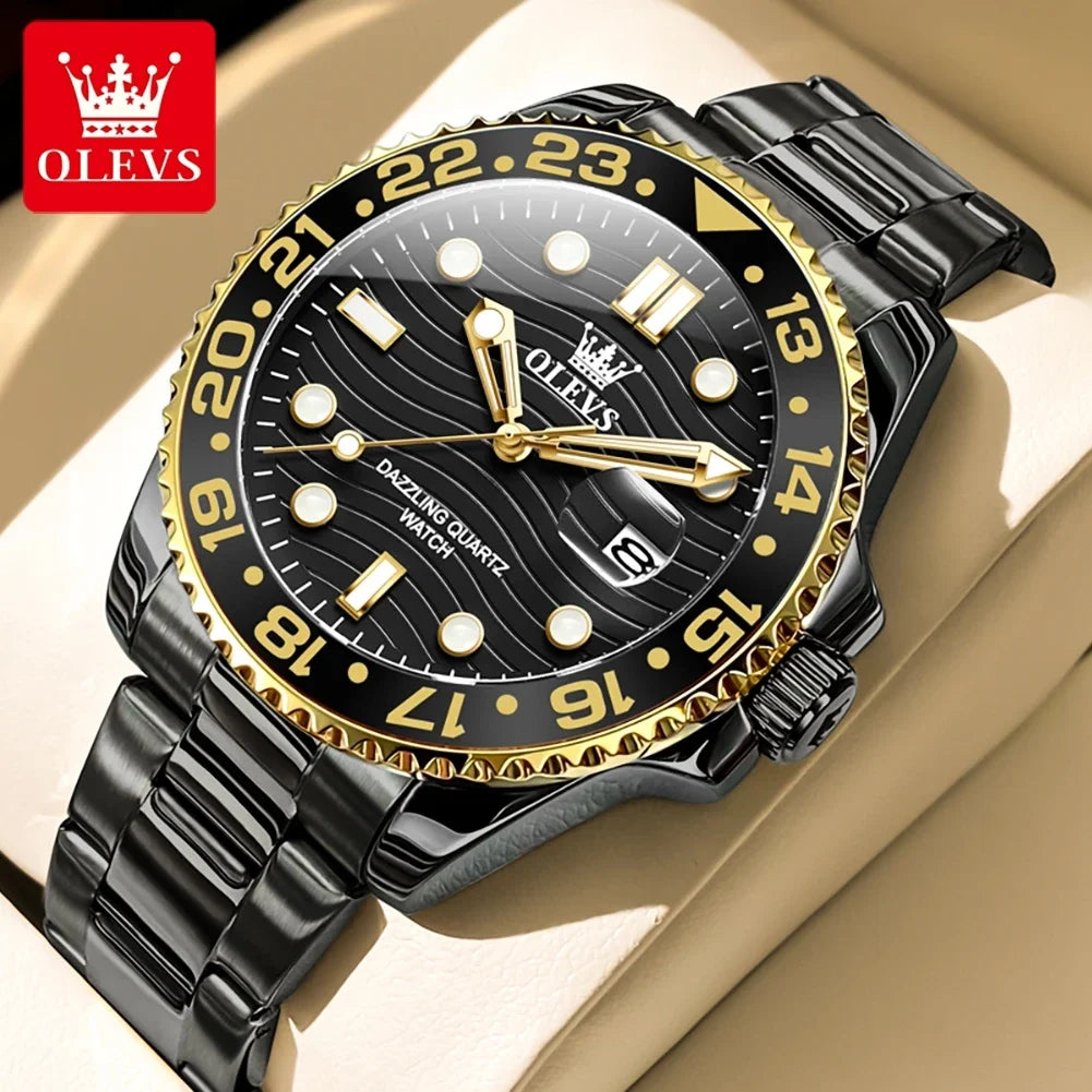 OLEVS 3610 Luxury Diving Series Colorful Bezel Fashion Original Quartz Watch - OLEVS