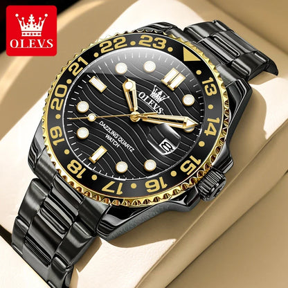 OLEVS 3610 Luxury Diving Series Colorful Bezel Fashion Original Quartz Watch - OLEVS
