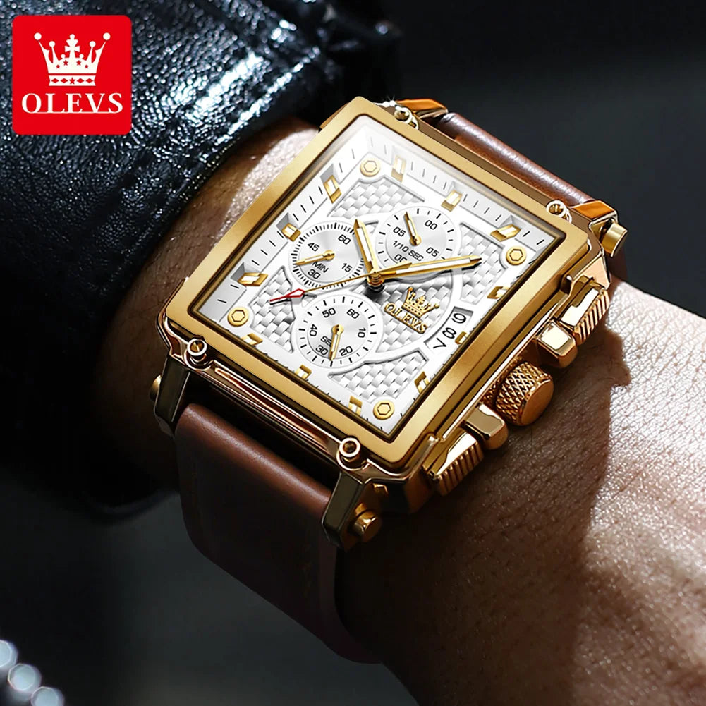 OLEVS Square Mens Quartz Watch