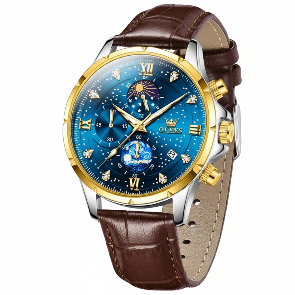 OLEVS 9807 Luminous Starry Sky Dial, Chronograph - OLEVS