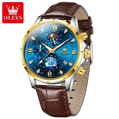 OLEVS 9807 Luminous Starry Sky Dial, Chronograph - OLEVS