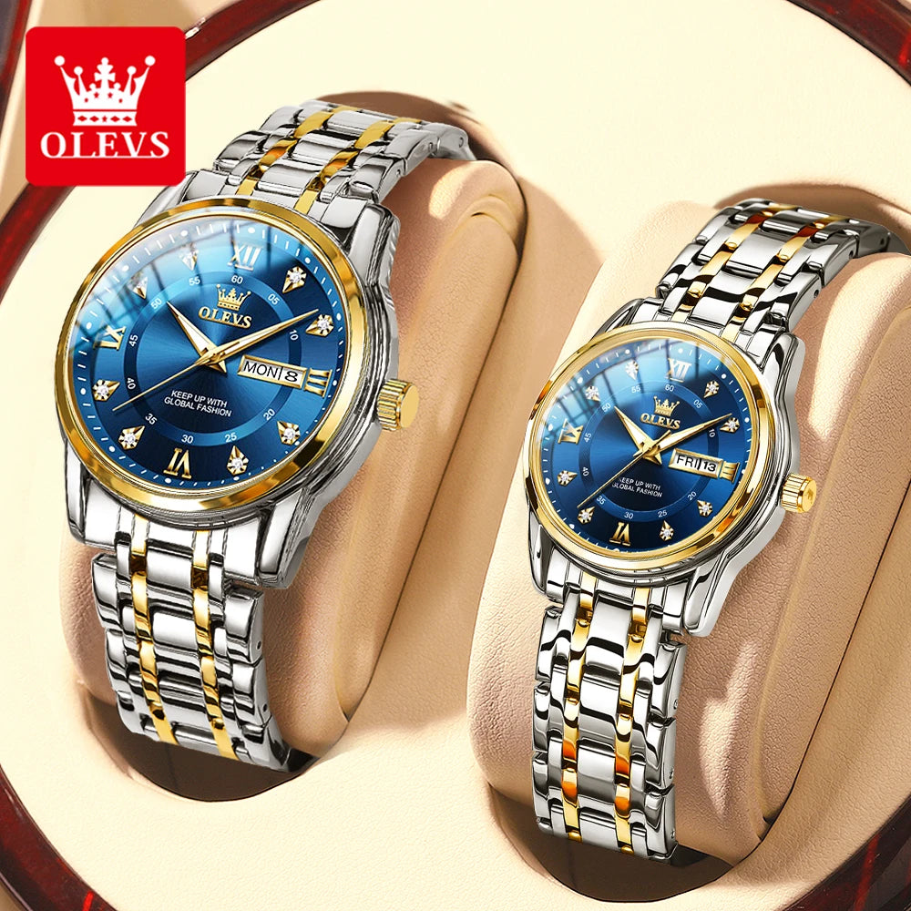 OLEVS 5513 Couple Watch Stainless Steel - OLEVS