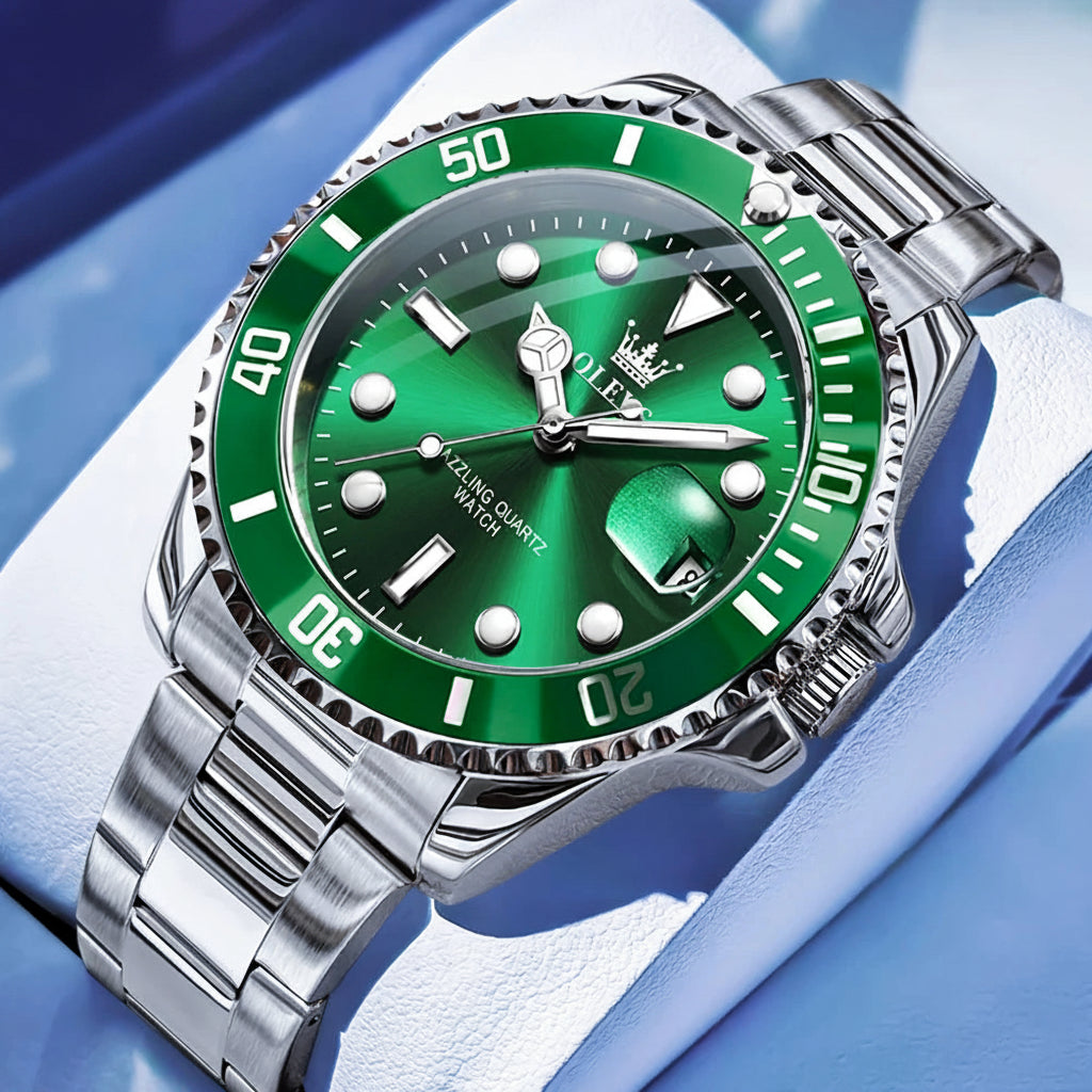 OLEVS 5885 Quartz Stainless Steel Divers Watch - OLEVS