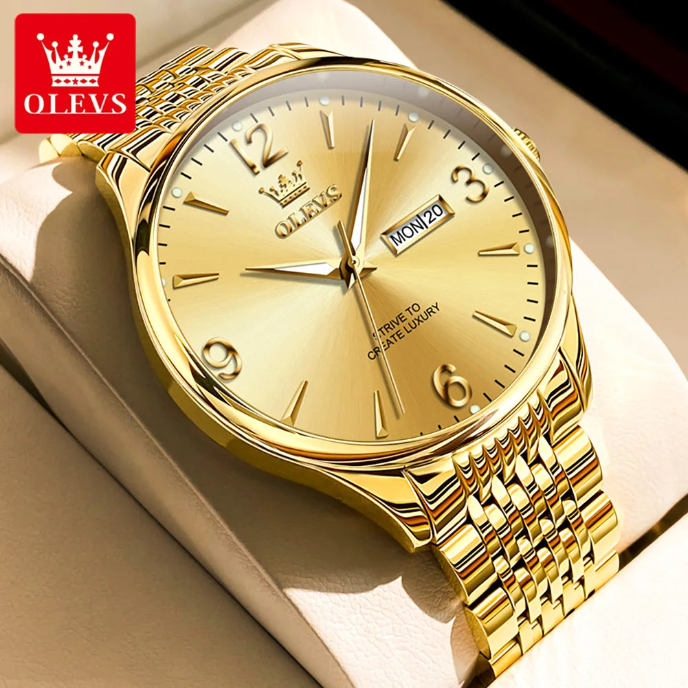 OLEVS 2928 Original Men's Watches Fashion Simple Auto Date Digital Dial Elegant Man Wristwatch Luxury Brand Quartz Watch for Men OLEVS Official Watch Store