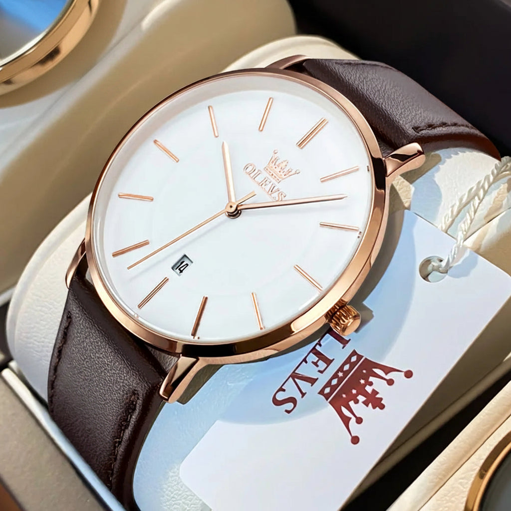 OLEVS 5869 Leather Strap - OLEVS
