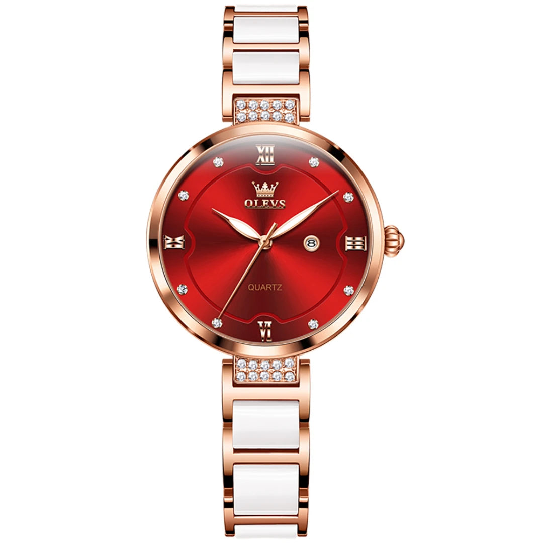 OLEVS 5589 Ceramic Watchband Ladies Wristwatch - OLEVS