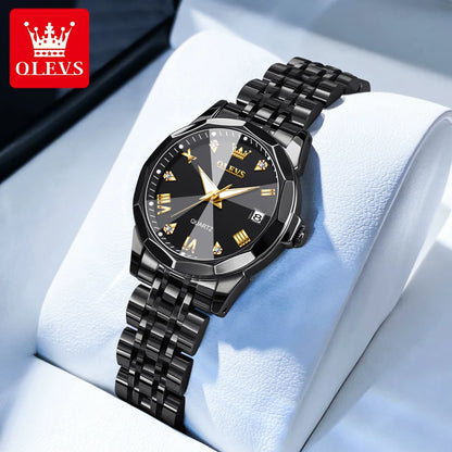 OLEVS 9931 Luxury Diamond Quartz Watch For Women - OLEVS