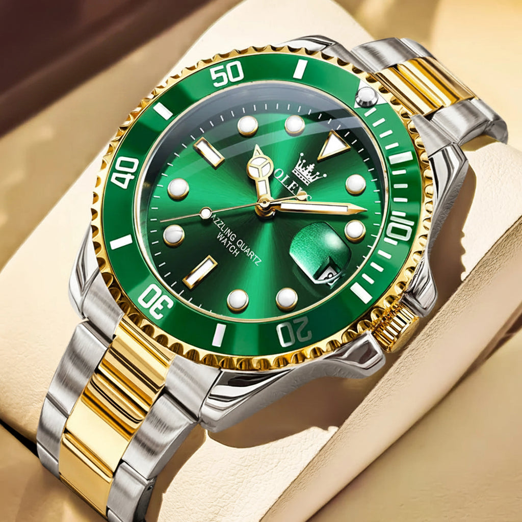 OLEVS 5885 Quartz Stainless Steel Divers Watch - OLEVS