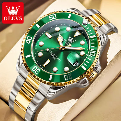 OLEVS 5885 Quartz Stainless Steel Divers Watch - OLEVS