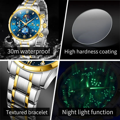 OLEVS 9807 Luminous Starry Sky Dial, Chronograph - OLEVS