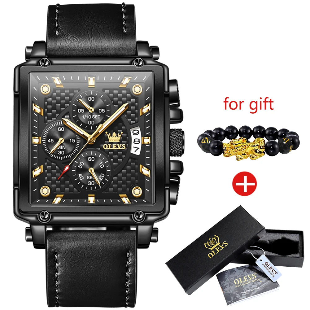 OLEVS Square Mens Quartz Watch
