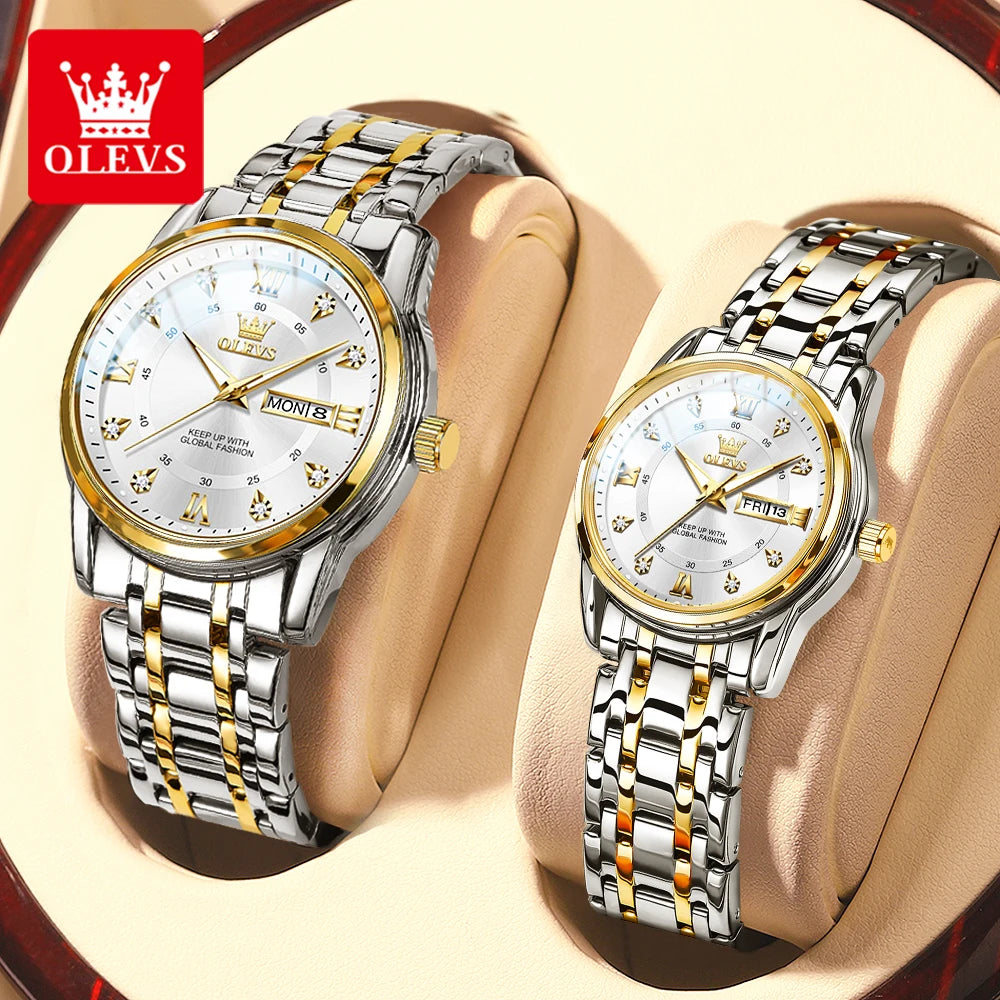 OLEVS 5513 Couple Watch Stainless Steel - OLEVS