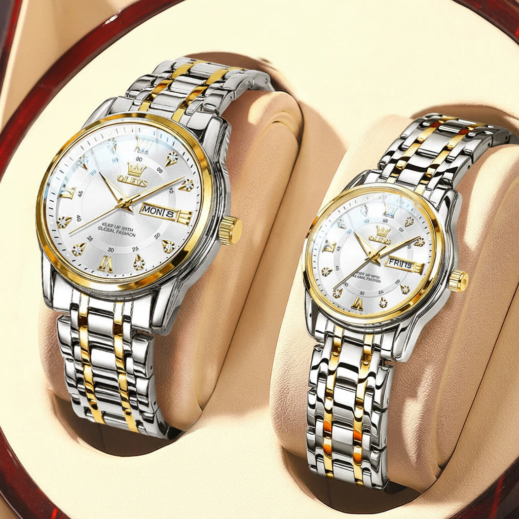 OLEVS 5513 Couple Watch Stainless Steel - OLEVS