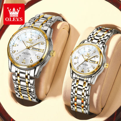 OLEVS 5513 Couple Watch Stainless Steel - OLEVS