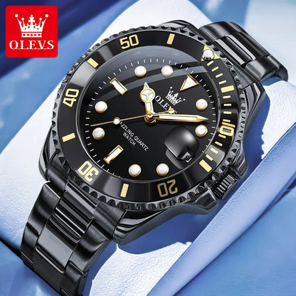 OLEVS 5885 Quartz Stainless Steel Divers Watch - OLEVS