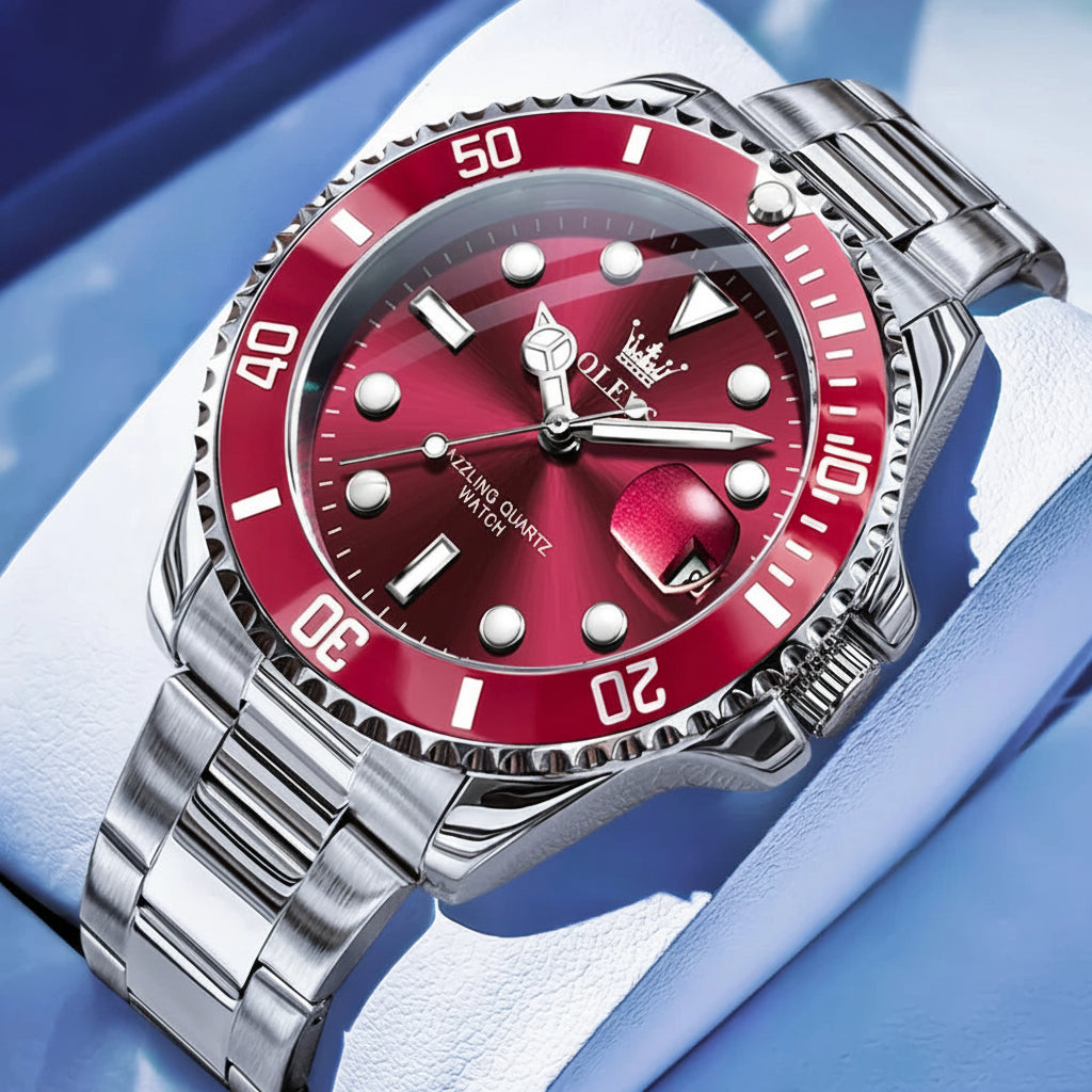 OLEVS 5885 Quartz Stainless Steel Divers Watch - OLEVS
