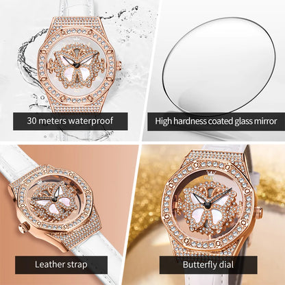 OLEVS 9996 Butterfly Luxury Quartz Watch For Women - OLEVS