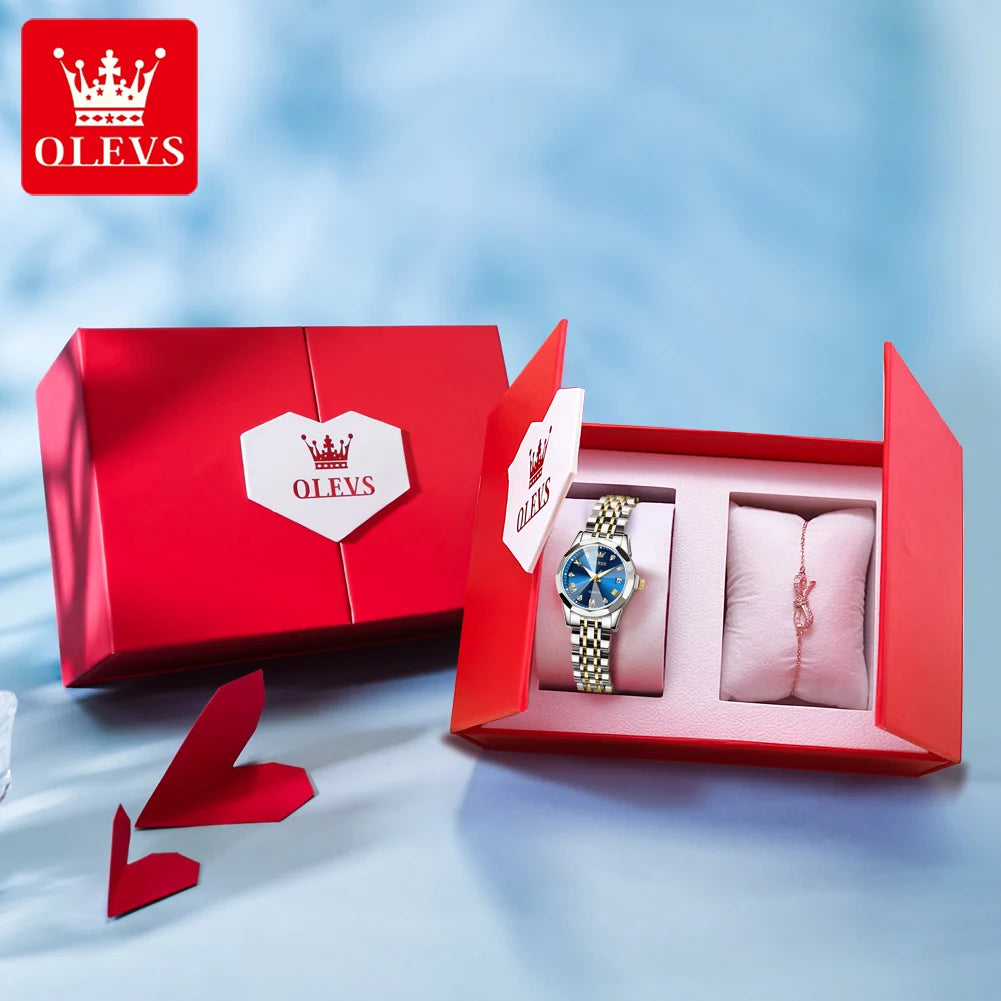 OLEVS 9931 Luxury Diamond Quartz Watch For Women - OLEVS