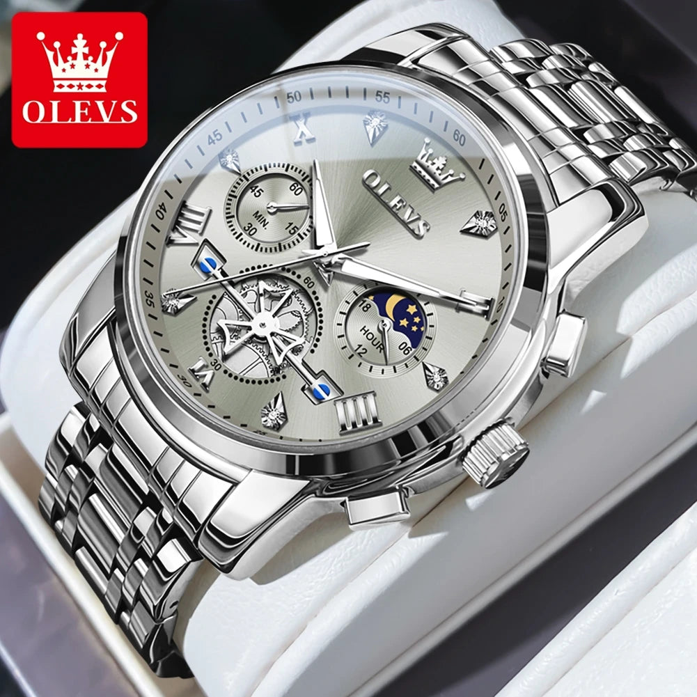 OLEVS 2856 Fitwheel, Chronograph Stainless Steel Watch - OLEVS