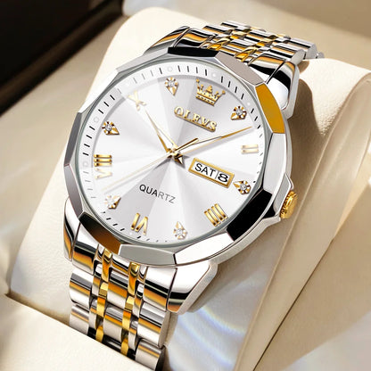 OLEVS 9931 Rhombus Mirror Men's Quartz Watch - OLEVS
