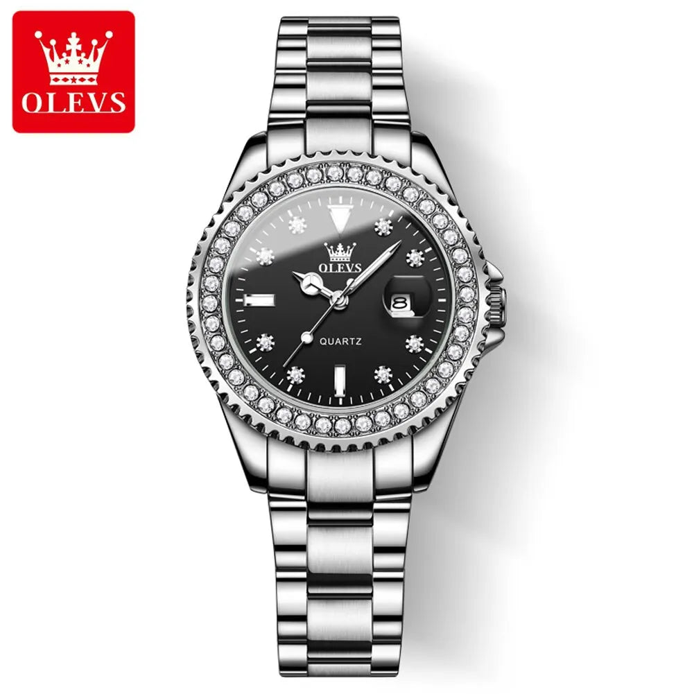 OLEVS 9945 Original Diamond Dial Quartz Watch for Women - OLEVS
