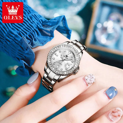 OLEVS 9945 Original Diamond Dial Quartz Watch for Women - OLEVS
