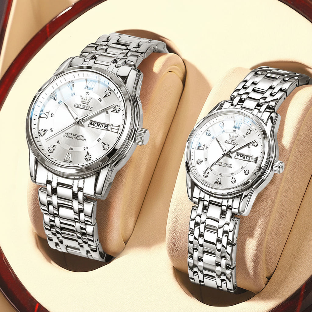 OLEVS 5513 Couple Watch Stainless Steel - OLEVS