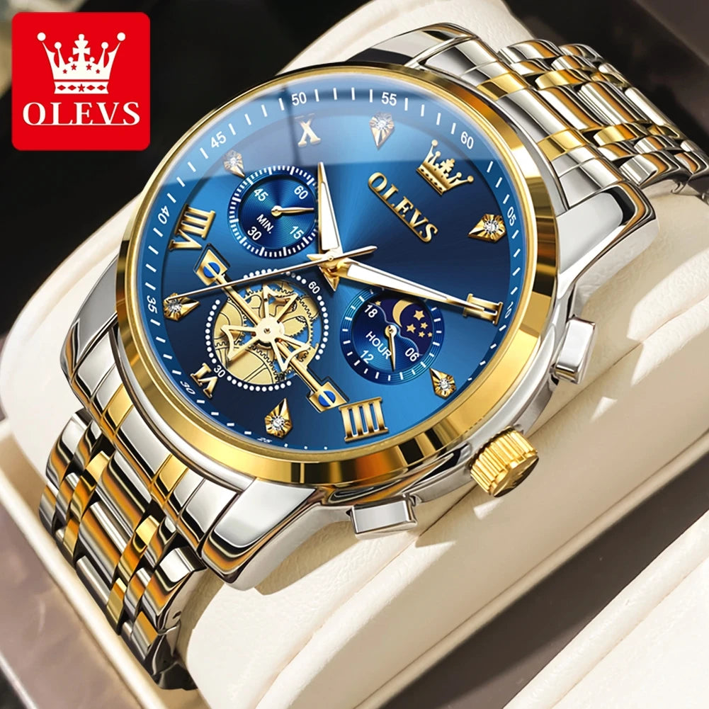 OLEVS 2856 Fitwheel, Chronograph Stainless Steel Watch - OLEVS