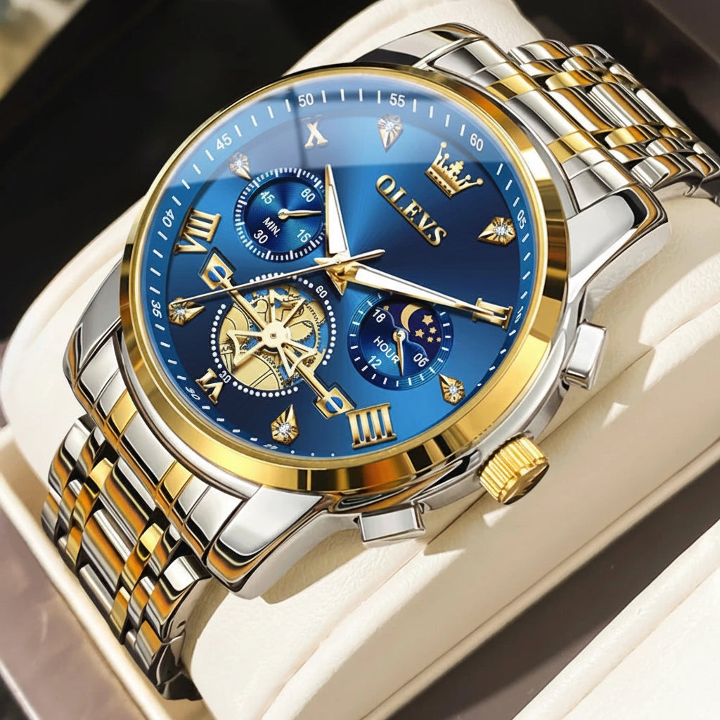OLEVS 2856 Fitwheel, Chronograph Stainless Steel Watch - OLEVS