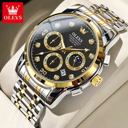OLEVS 2889 Moon Phase Chronograph Luxury Watch - OLEVS