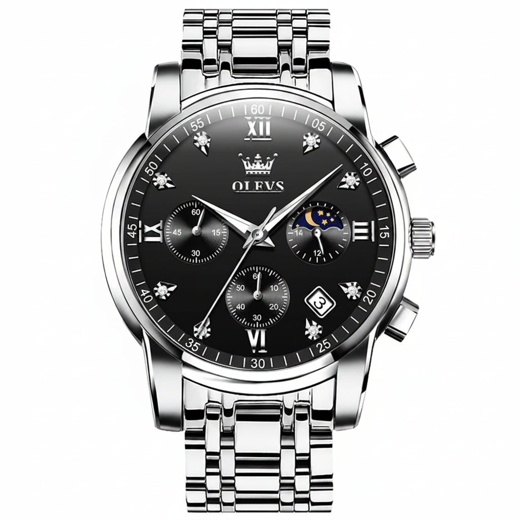 OLEVS 2858 Chronograph, Moonphase Watch - OLEVS