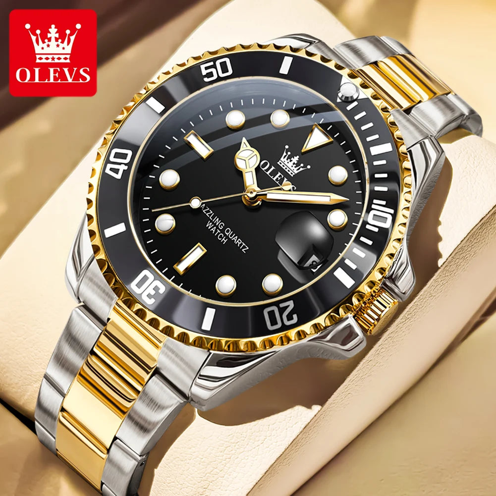 OLEVS 5885 Quartz Stainless Steel Divers Watch - OLEVS