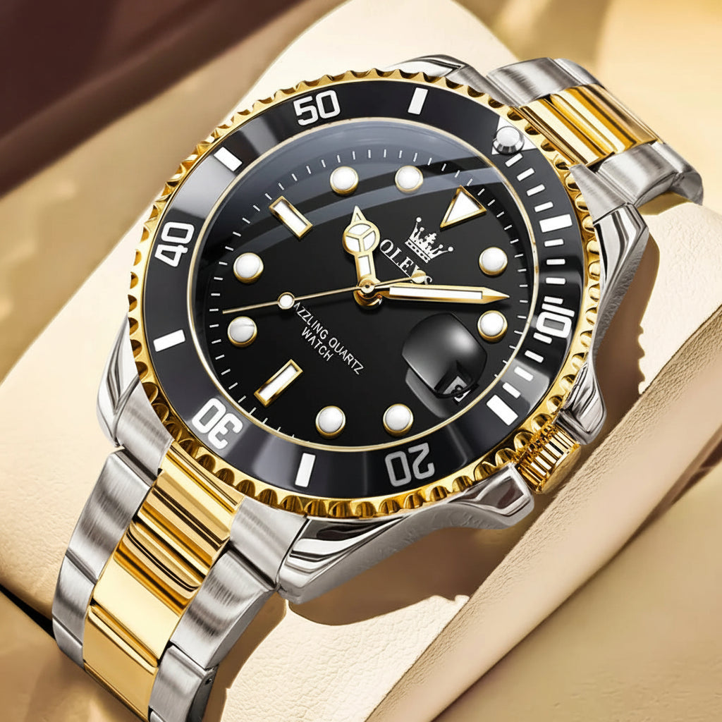 OLEVS 5885 Quartz Stainless Steel Divers Watch - OLEVS