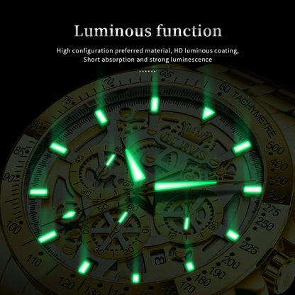 OLEVS Business Gold Skeleton Watch