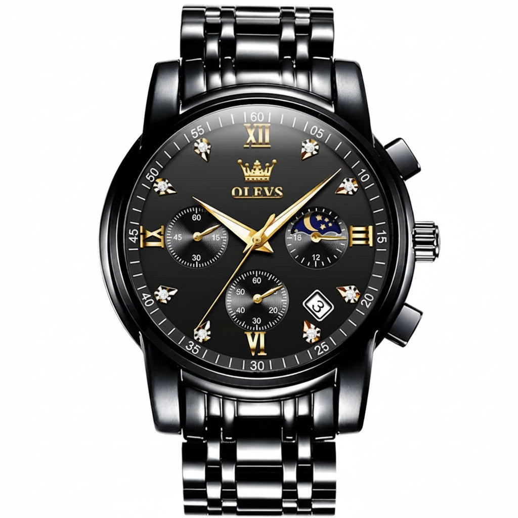 OLEVS 2858 Chronograph, Moonphase Watch - OLEVS