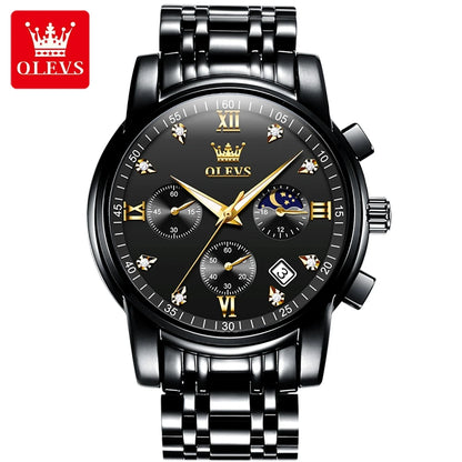 OLEVS 2858 Chronograph, Moonphase Watch - OLEVS