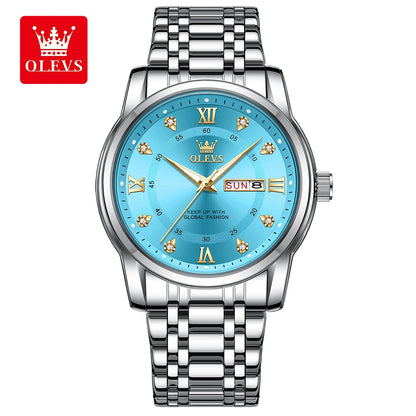 OELVS TY712 Casual Waterproof Stainless Steel Scratch-Resistant Quartz Watch - OLEVS