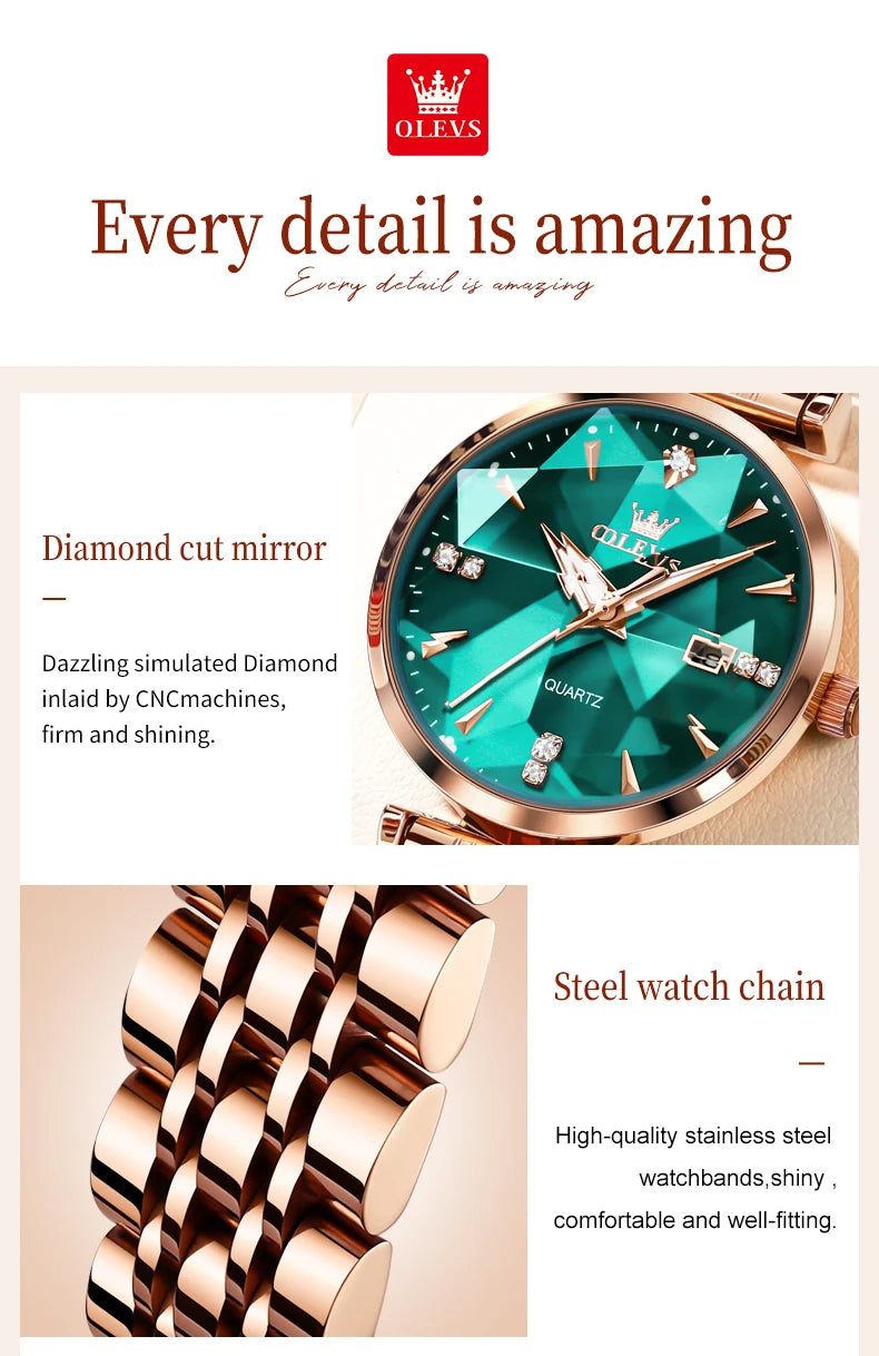 OLEVS 5536 Diamond Quartz Women's Watch - OLEVS