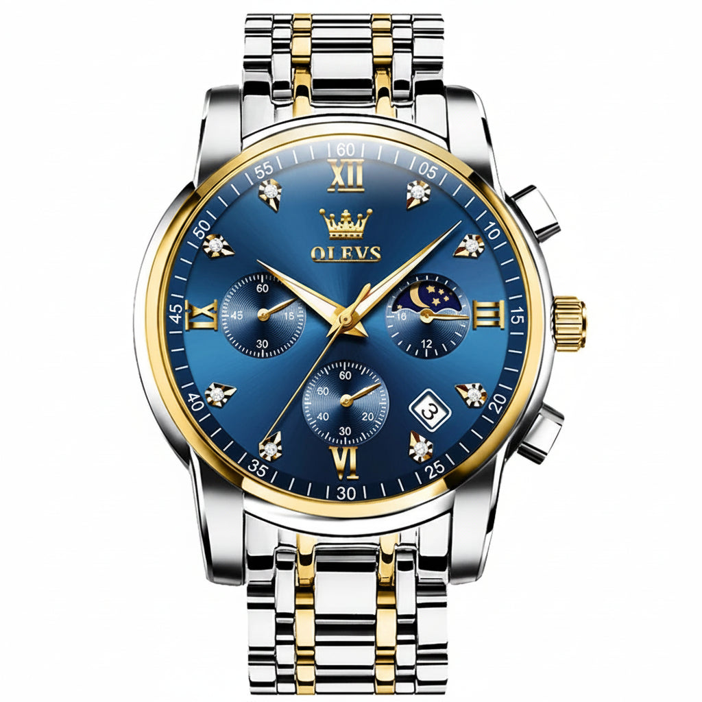 OLEVS 2858 Chronograph, Moonphase Watch - OLEVS